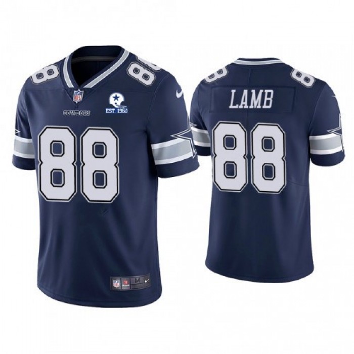 Men's Dallas Cowboys #88 CeeDee Lamb 60th Anniversary Navy Vapor Untouchable Stitched NFL Nike Limited Jersey