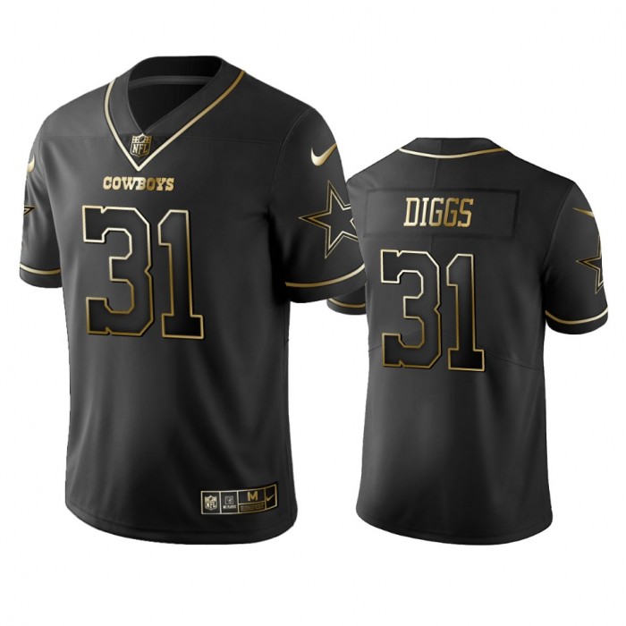Men's Dallas Cowboys #31 Trevon Diggs Black Golden Edition Vapor Limited Jersey