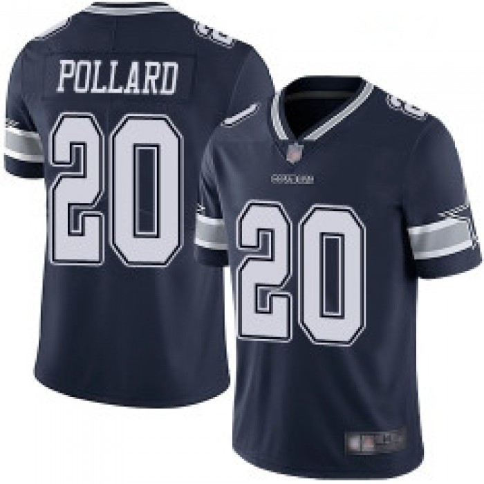 Men's Dallas Cowboys #20 tony pollard navy blue team color stitched football vapor untouchable limited Nike jersey