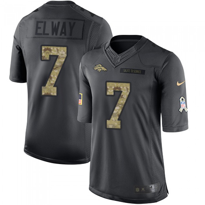 Men's Denver Broncos #7 John Elway Black Anthracite 2016 Salute To Service Stitched NFL Nike Limited Jersey