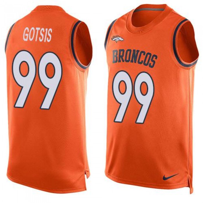 Men's Denver Broncos #99 Adam Gotsis Orange Hot Pressing Player Name & Number Nike NFL Tank Top Jersey