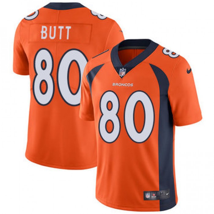 Nike Denver Broncos #80 Jake Butt Orange Team Color Men's Stitched NFL Vapor Untouchable Limited Jersey