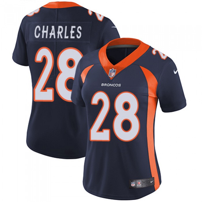 Women's Nike Broncos #28 Jamaal Charles Blue Alternate Stitched NFL Vapor Untouchable Limited Jersey