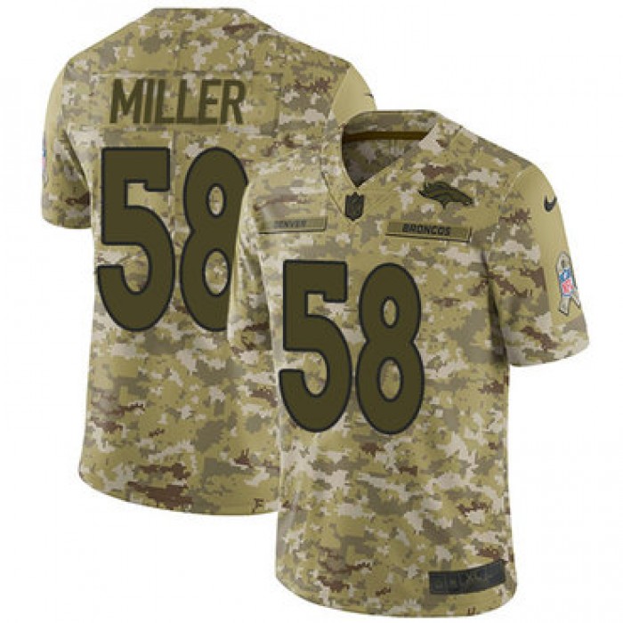 Nike Broncos #58 Von Miller Camo Men's Stitched NFL Limited 2018 Salute To Service Jersey