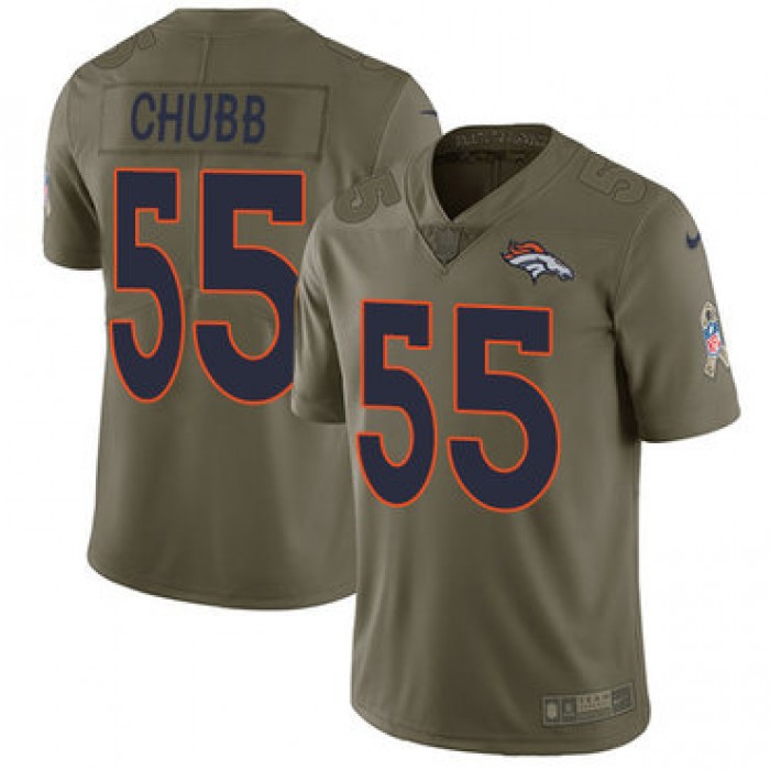 Nike Broncos #55 Bradley Chubb Olive Youth Stitched NFL Limited 2017 Salute to Service Jersey
