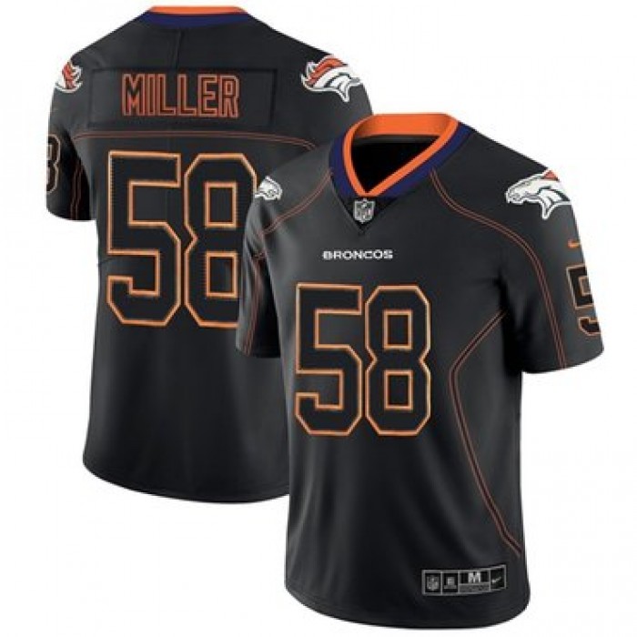 Nike Broncos #58 Von Miller Lights Out Black Men's Stitched NFL Limited Rush Jersey