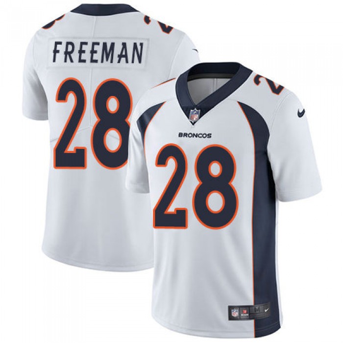 Kids Nike Broncos 28 Royce Freeman White Stitched NFL Vapor Untouchable Limited Jersey