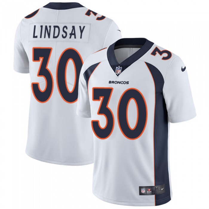 Nike Denver Broncos #30 Phillip Lindsay White Men's Stitched NFL Vapor Untouchable Limited Jersey