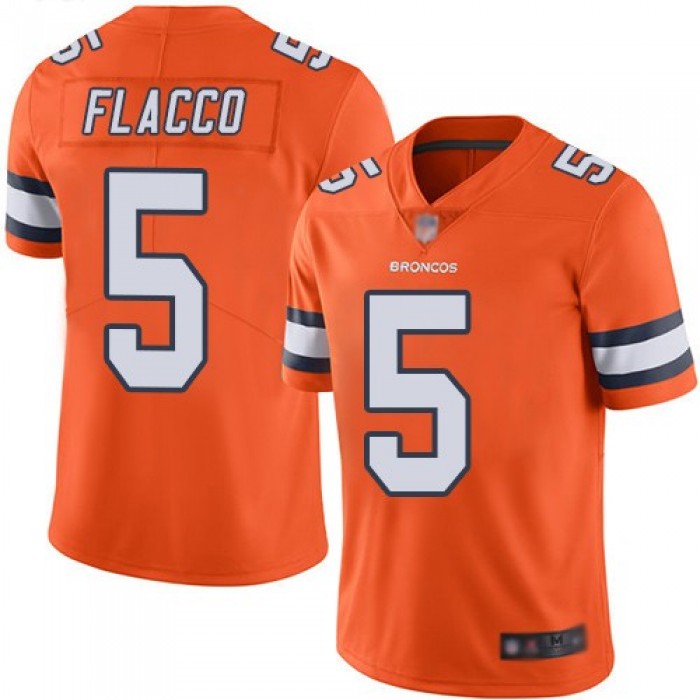 Nike Denver Broncos 5 Joe Flacco Orange Color Rush Limited Jersey