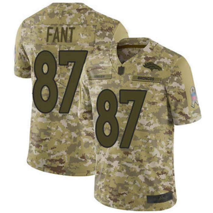 Broncos #87 Noah Fant Camo Men's Stitched Football Limited 2018 Salute To Service Jersey