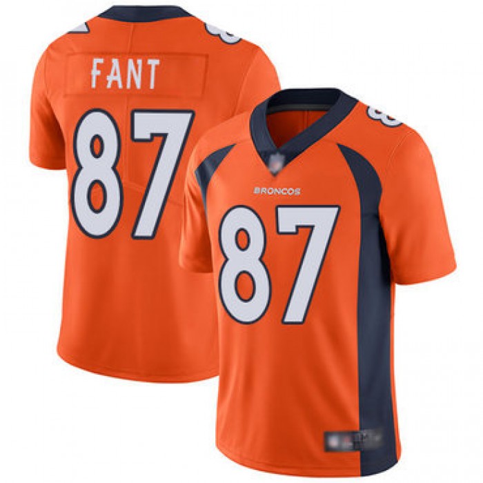 Broncos #87 Noah Fant Orange Team Color Men's Stitched Football Vapor Untouchable Limited Jersey