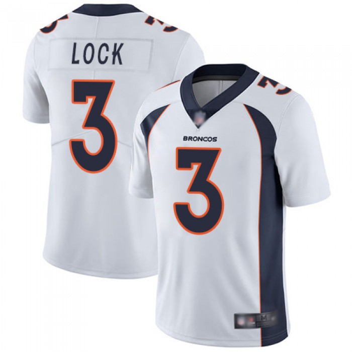 Broncos #3 Drew Lock White Men's Stitched Football Vapor Untouchable Limited Jersey