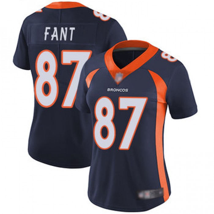 Broncos #87 Noah Fant Blue Alternate Women's Stitched Football Vapor Untouchable Limited Jersey