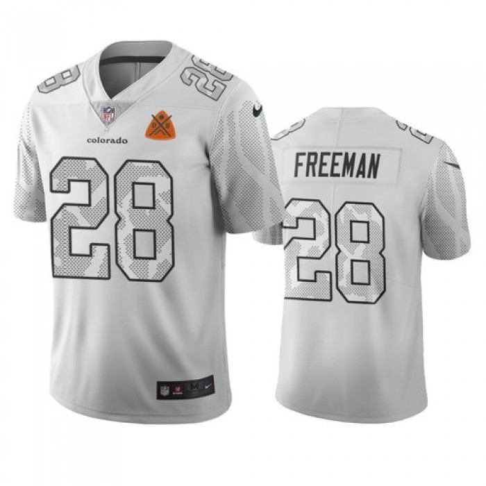 Denver Broncos #28 Royce Freeman White Vapor Limited City Edition NFL Jersey
