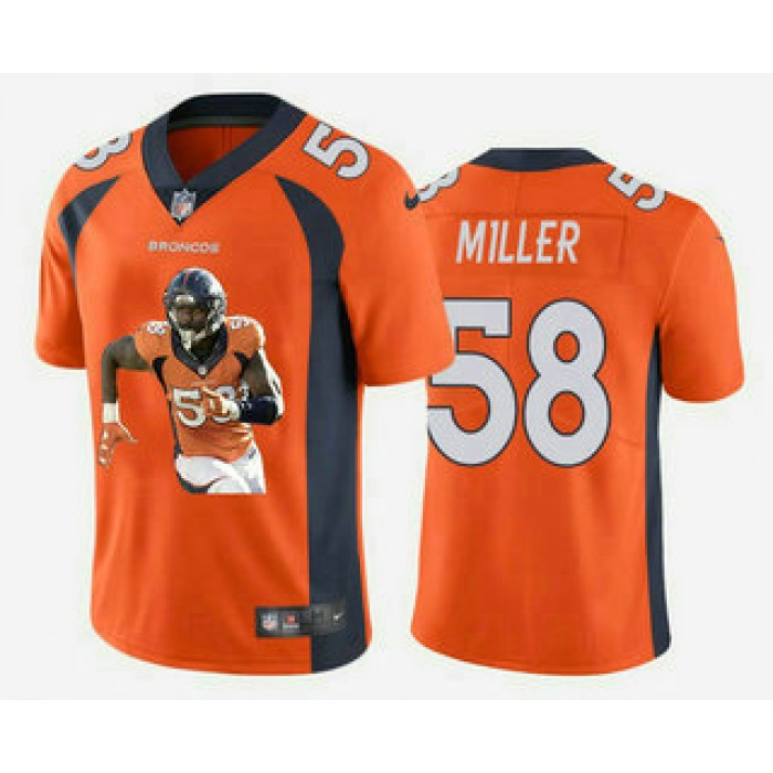 Men's Denver Broncos #58 Von Miller Orange Player Portrait Edition 2020 Vapor Untouchable Stitched NFL Nike Limited Jersey