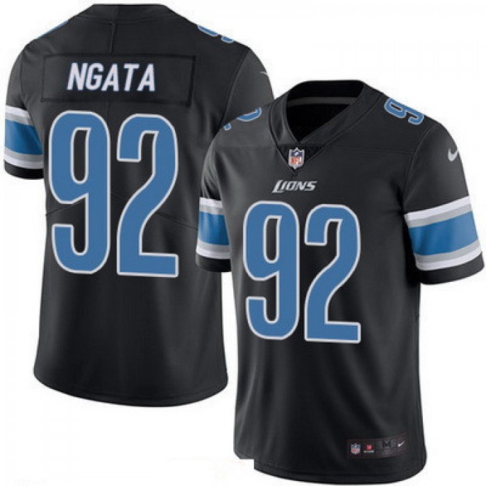 Men's Detroit Lions #92 Haloti Ngata Black 2016 Color Rush Stitched NFL Nike Limited Jersey