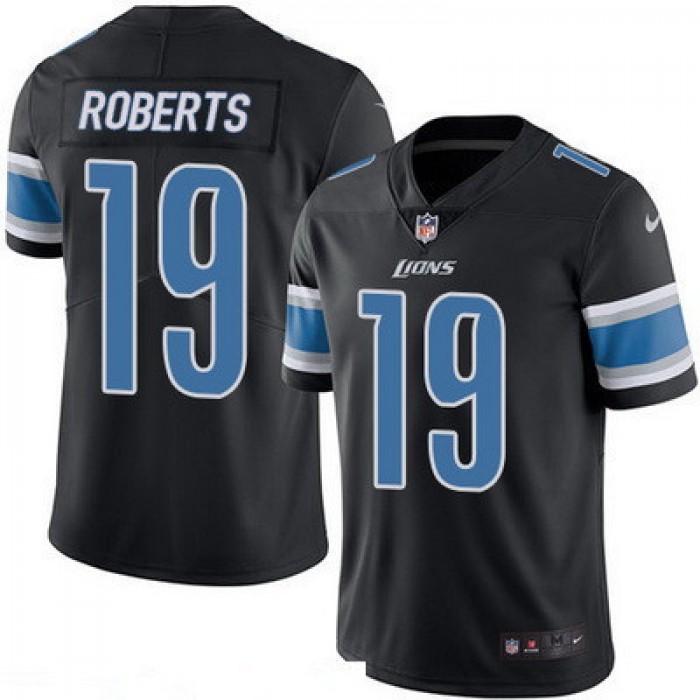 Men's Detroit Lions #19 Andre Roberts Black 2016 Color Rush Stitched NFL Nike Limited Jersey