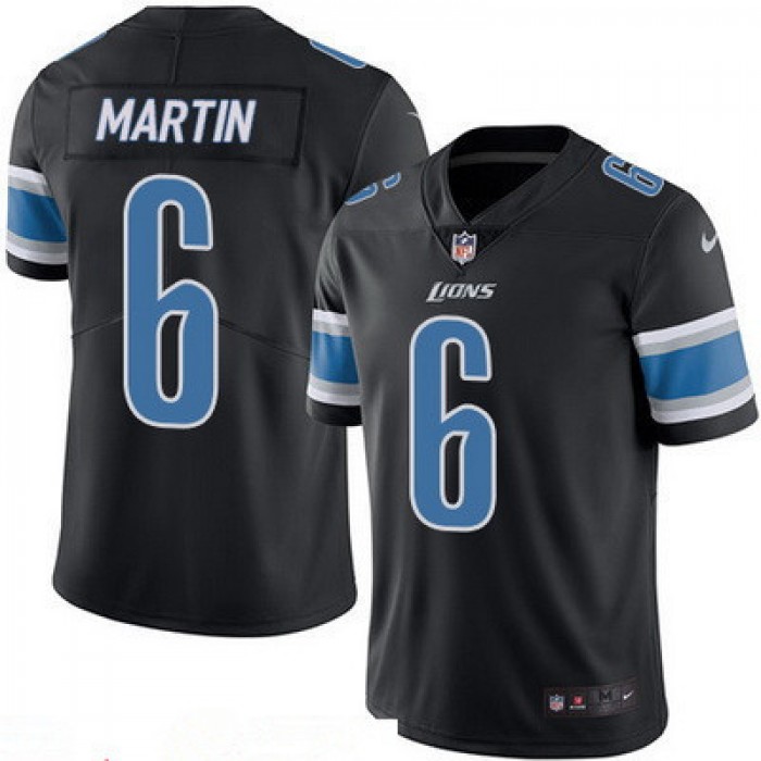 Men's Detroit Lions #6 Sam Martin Black 2016 Color Rush Stitched NFL Nike Limited Jersey