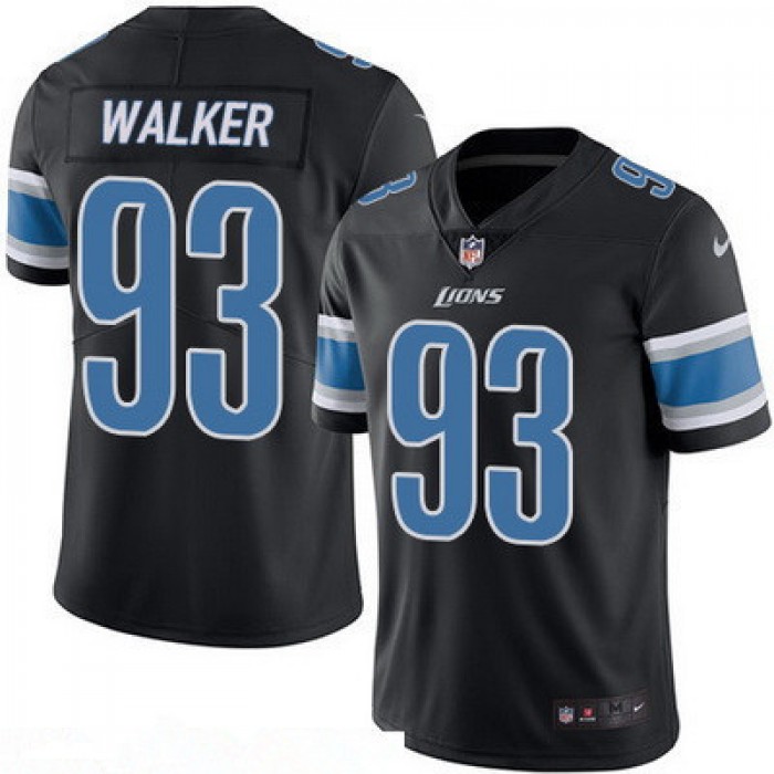 Men's Detroit Lions #93 Tyrunn Walker Black 2016 Color Rush Stitched NFL Nike Limited Jersey