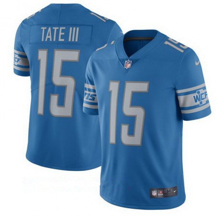 Men's Detroit Lions #15 Golden Tate III Nike Blue 2017 Limited Jersey