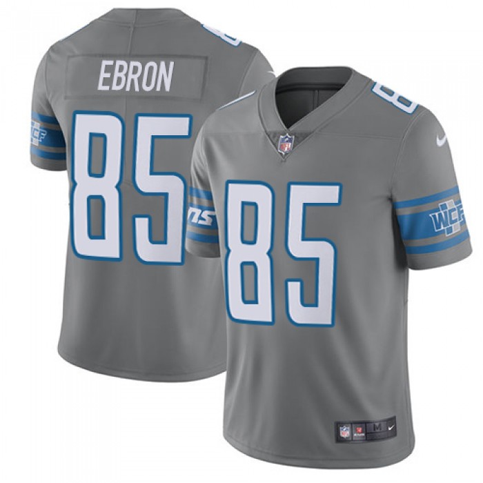 Nike Lions #85 Eric Ebron Gray Men's Stitched NFL Limited Rush Jersey