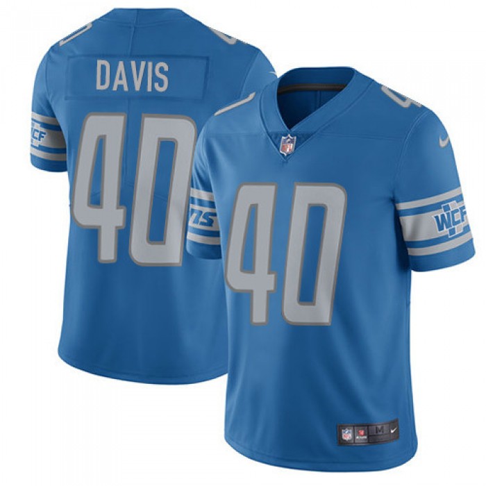 Nike Men's Detroit Lions #40 Jarrad Davis  Vapor Untouchable Limited Light Blue Home Jersey