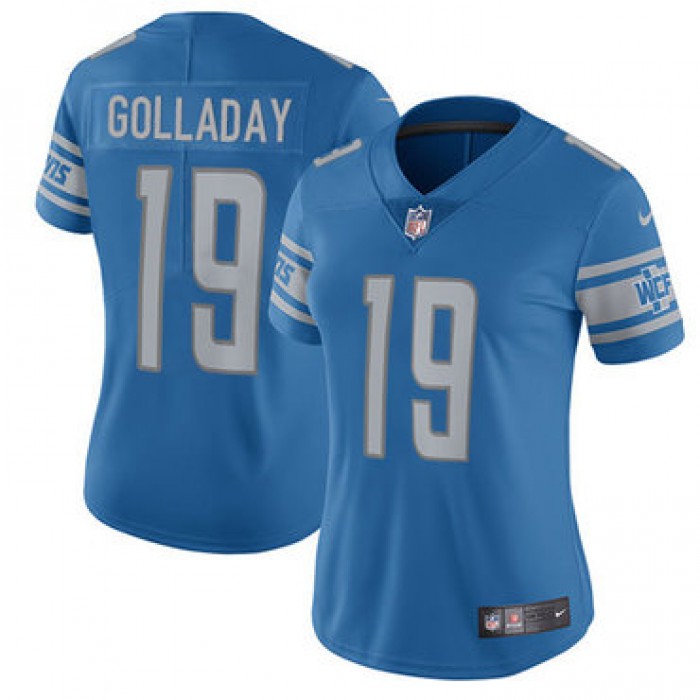 Women's Nike  Detroit Lions #19 Kenny Golladay Light Blue Team Color Stitched NFL Vapor Untouchable Limited Jersey