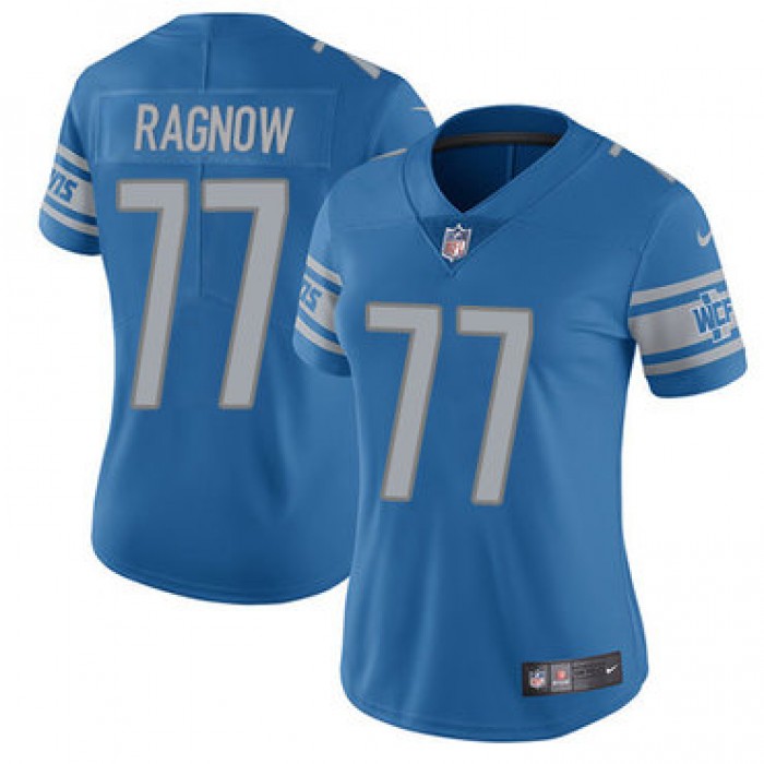 Nike Detroit Lions #77 Frank Ragnow Light Blue Team Color Women's Stitched NFL Vapor Untouchable Limited Jersey