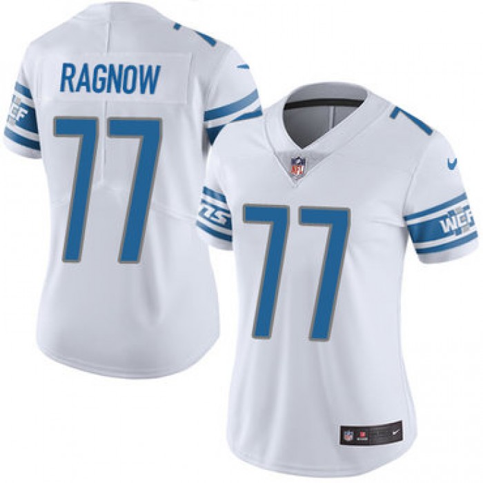 Nike Detroit Lions #77 Frank Ragnow White Women's Stitched NFL Vapor Untouchable Limited Jersey