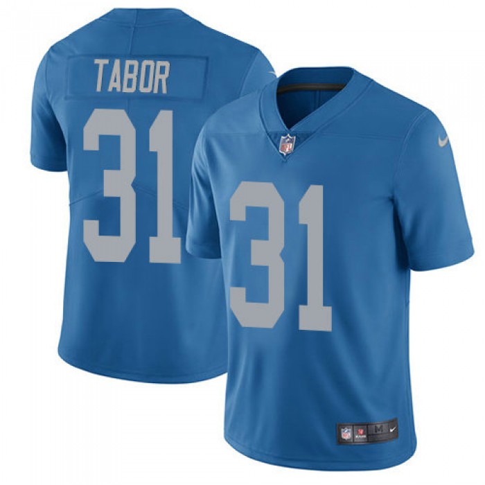 Kids Nike Lions 31 Teez Tabor Blue Throwback Stitched NFL Vapor Untouchable Limited Jersey