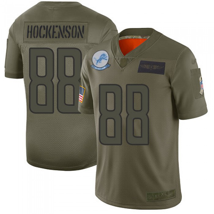 Nike Lions #88 T.J. Hockenson Camo Men's Stitched NFL Limited 2019 Salute To Service Jersey