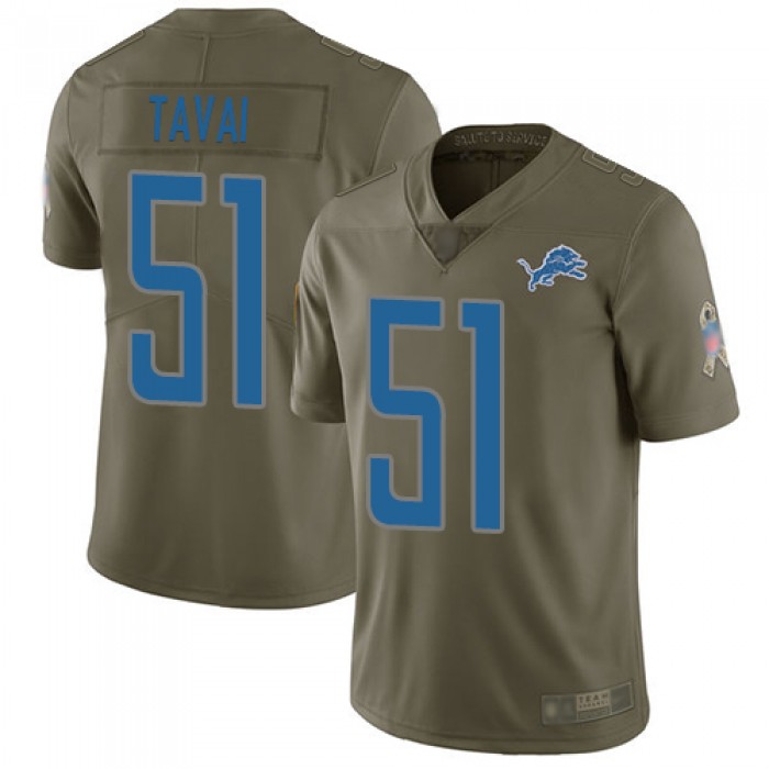 Lions #51 Jahlani Tavai Olive Men's Stitched Football Limited 2017 Salute To Service Jersey
