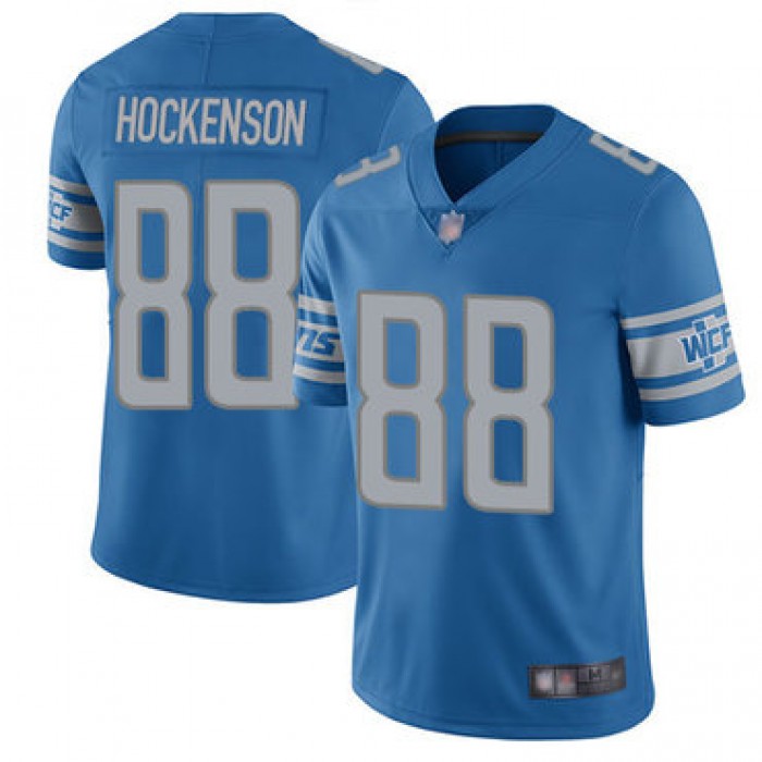 Lions #88 T.J. Hockenson Blue Team Color Men's Stitched Football Vapor Untouchable Limited Jersey