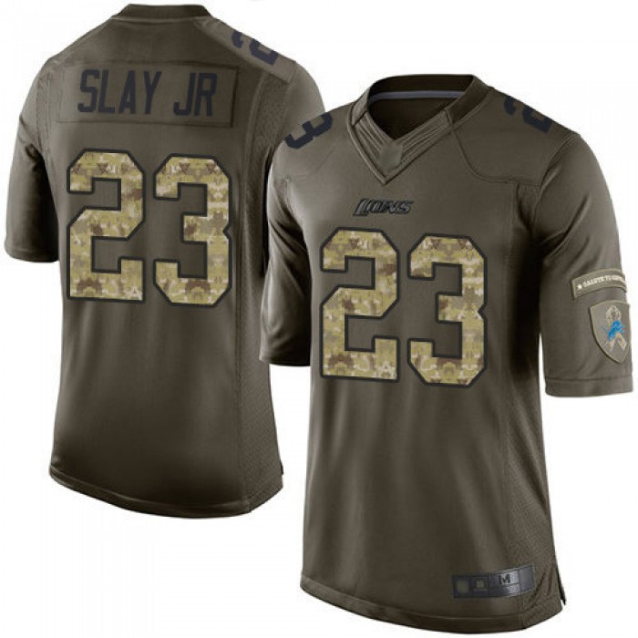 Lions #23 Darius Slay Jr Green Men's Stitched Football Limited 2015 Salute to Service Jersey