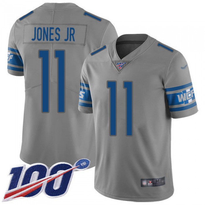 Nike Lions #11 Marvin Jones Jr Gray Men's Stitched NFL Limited Inverted Legend 100th Season Jersey