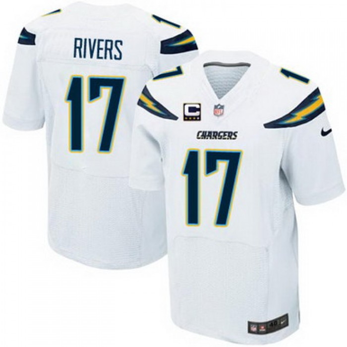 Nike San Diego Chargers #17 Philip Rivers 2013 White C Patch Elite Jersey