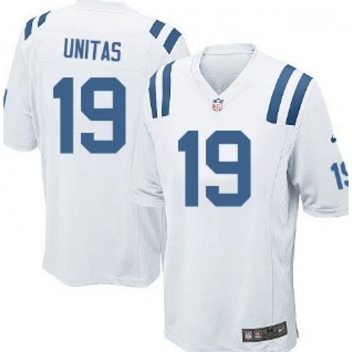 Nike Indianapolis Colts #19 Johnny Unitas White Elite Jersey