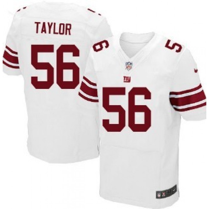 Nike New York Giants #56 Lawrence Taylor White Elite Jersey