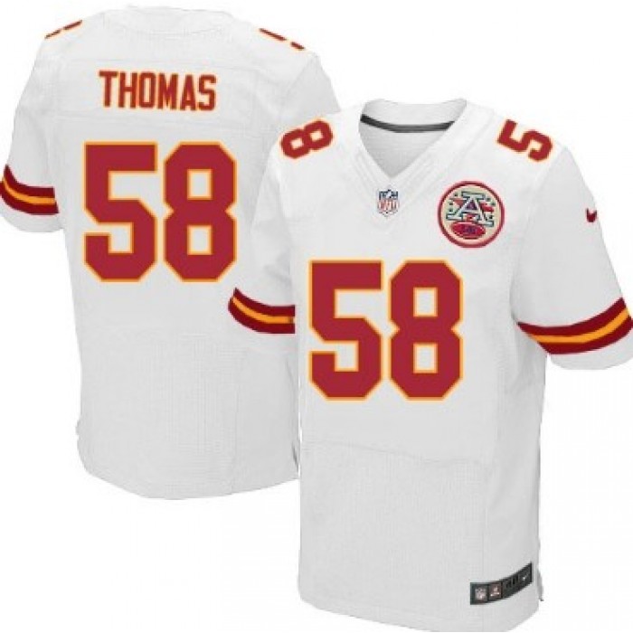 Nike Kansas City Chiefs #58 Derrick Thomas White Elite Jersey