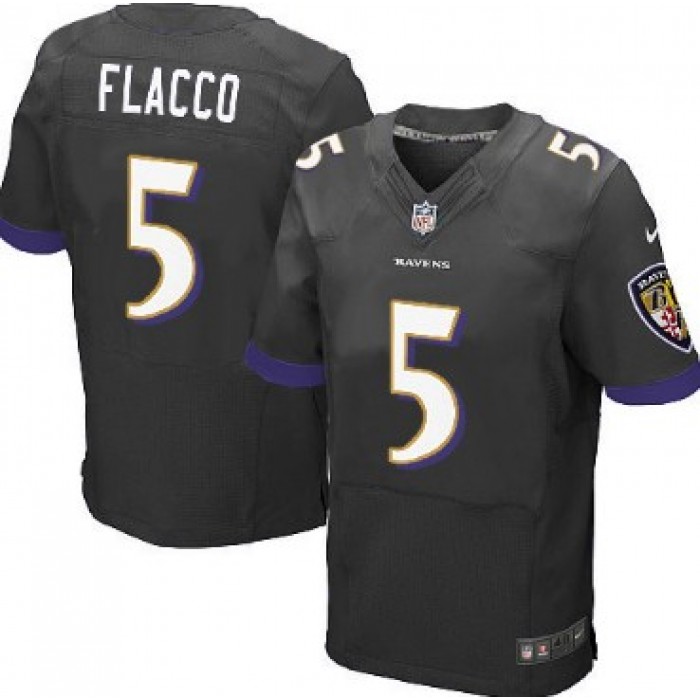 Nike Baltimore Ravens #5 Joe Flacco 2013 Black Elite Jersey