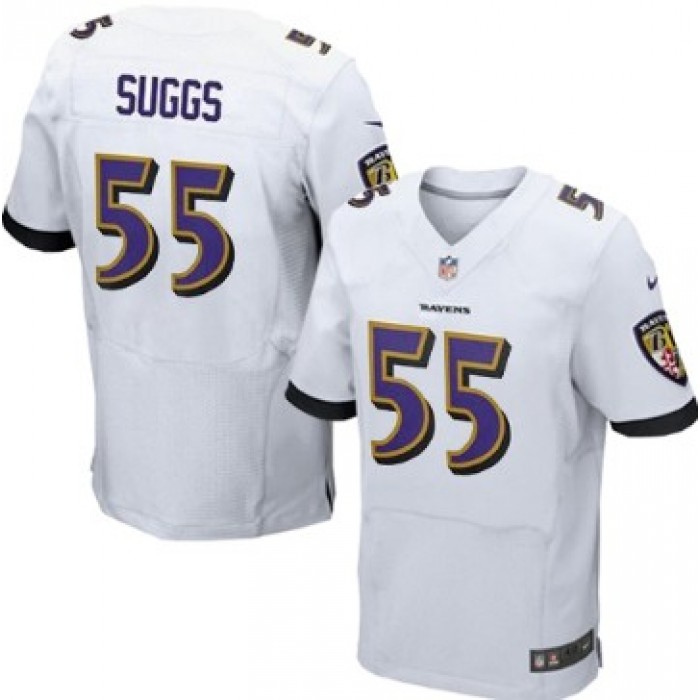 Nike Baltimore Ravens #55 Terrell Suggs 2013 White Elite Jersey