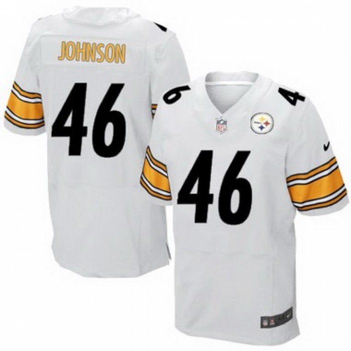 Men's Pittsburgh Steelers #46 Will Johnson White Road NFL Nike Elite Jersey