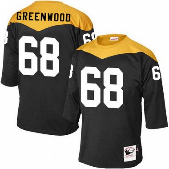 Men's Pittsburgh Steelers #68 L.C. Greenwood Black Retired Player 1967 Home Throwback NFL Jersey