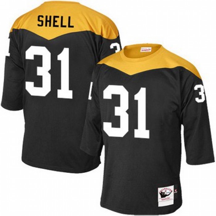 Men's Pittsburgh Steelers #31 Donnie Shell Black Retired Player 1967 Home Throwback NFL Jersey