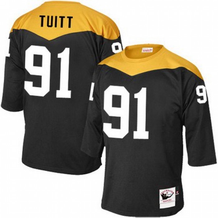 Men's Pittsburgh Steelers #91 Stephon Tuitt Black 1967 Home Throwback NFL Jersey