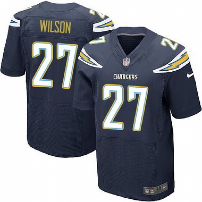 Men's San Diego Chargers #27 Jimmy Wilson Navy Blue Team Color NFL Nike Elite Jersey