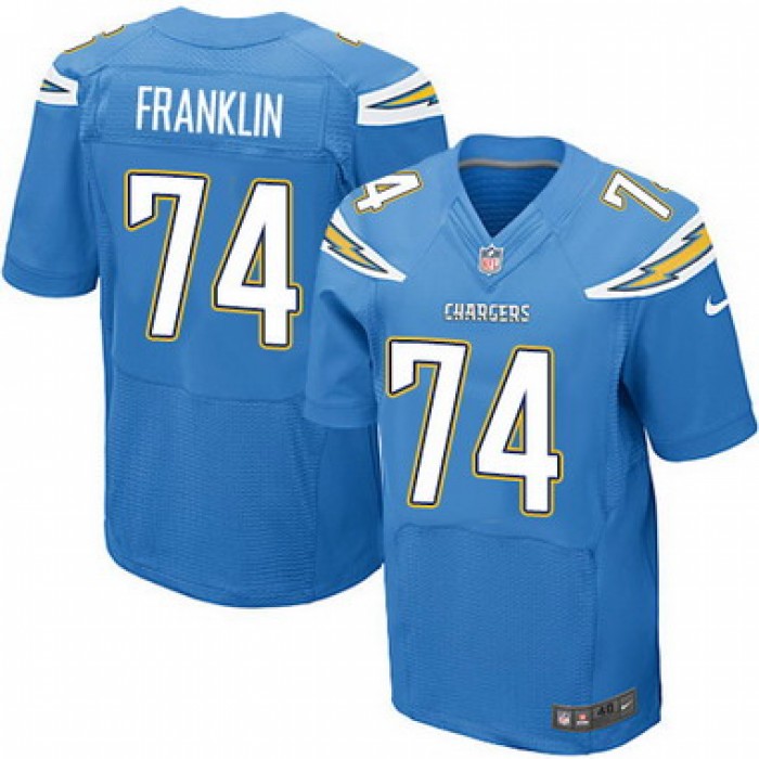 Men's San Diego Chargers #74 Orlando Franklin Light Blue Alternate NFL Nike Elite Jersey