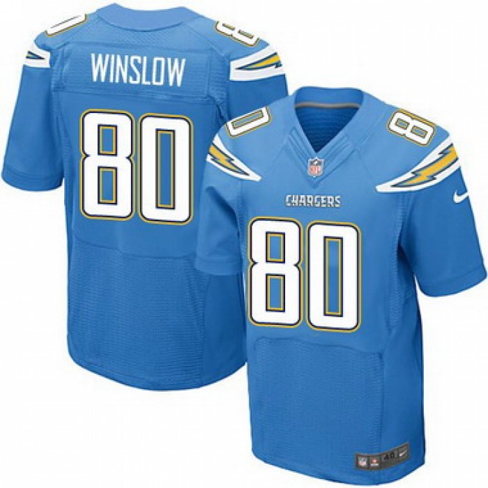 Men's San Diego Chargers #80 Kellen Winslow Light Blue Alternate NFL Nike Elite Jersey