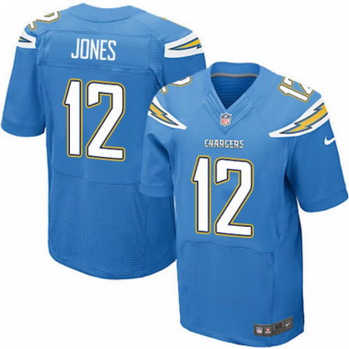 Men's San Diego Chargers #12 Jacoby Jones Light Blue Alternate NFL Nike Elite Jersey