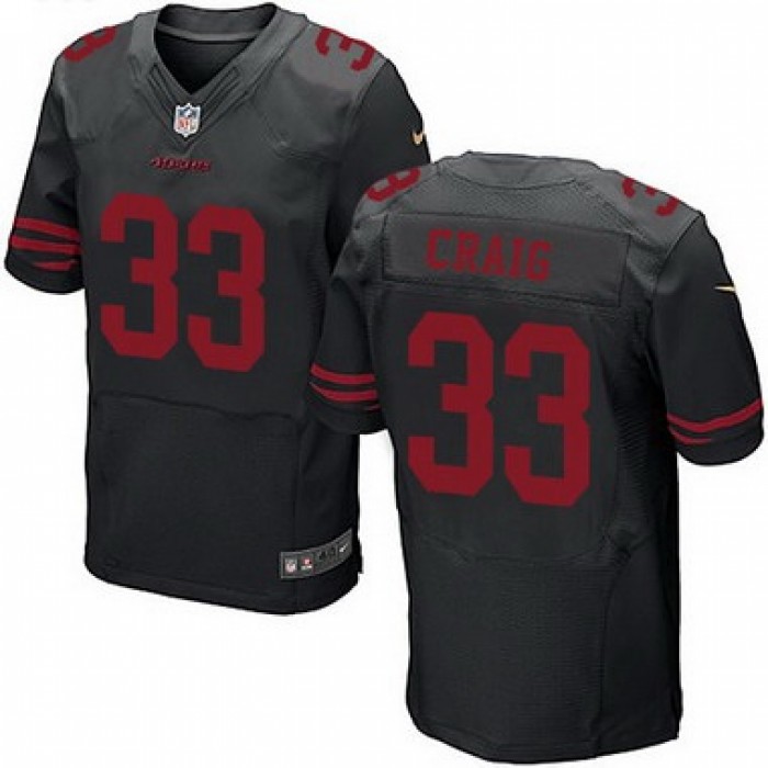 Men's San Francisco 49ers #33 Roger Craig Black Retired Player 2015 NFL Nike Elite Jersey
